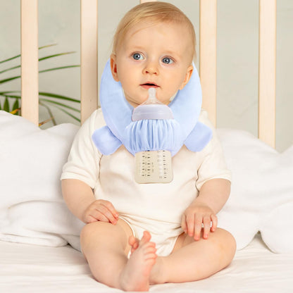Baby Bottle Holder Hands Free with Crinkle Paper - Baby Bottle Holder with Adjustable Buttons for Newborn Hand Free Bottles for Babies Machine Washable